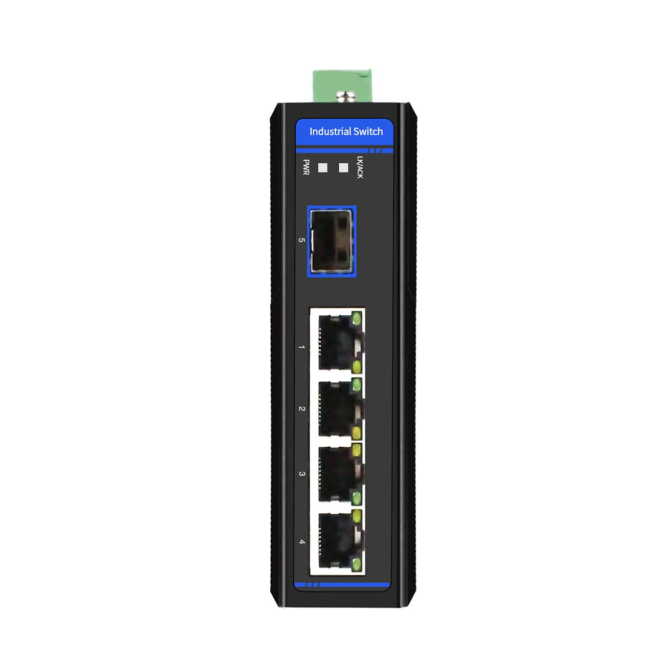 Industrial Ethernet Switch with Fiber 4x10/100/1000Base-TX + 1x100/1000Base-FX SFP