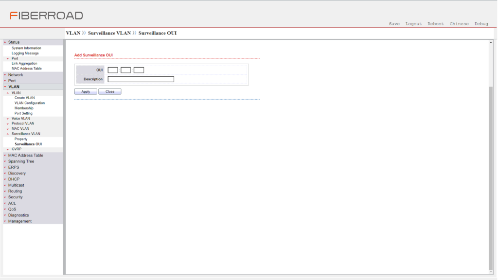 surveillance vlan configuration