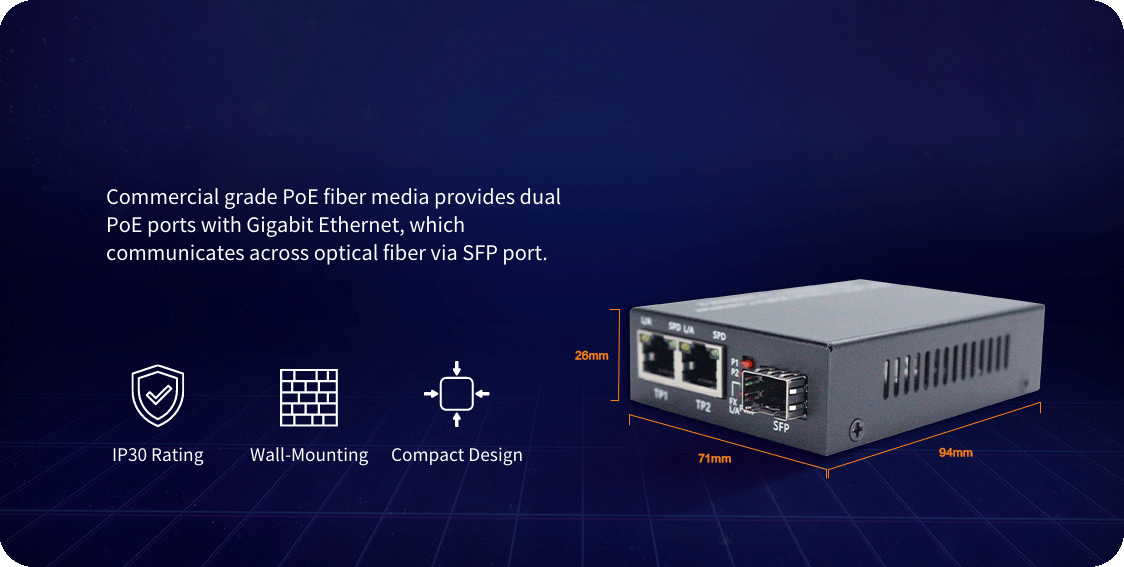 2 Port PoE Media Converter
