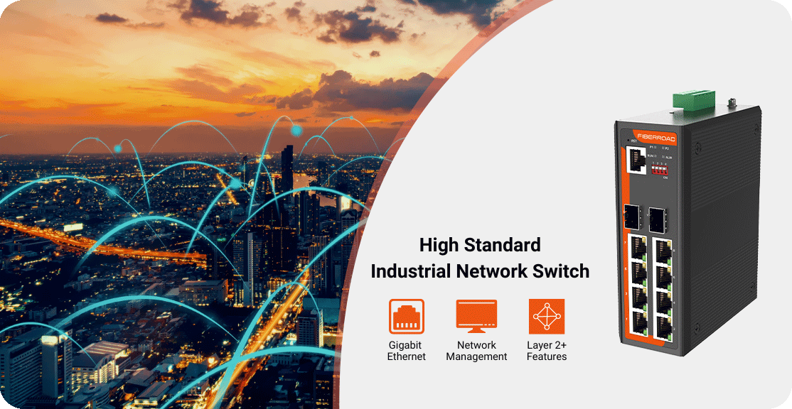 10-Port Gigabit Managed Industrial PoE Switch — Fiberroad